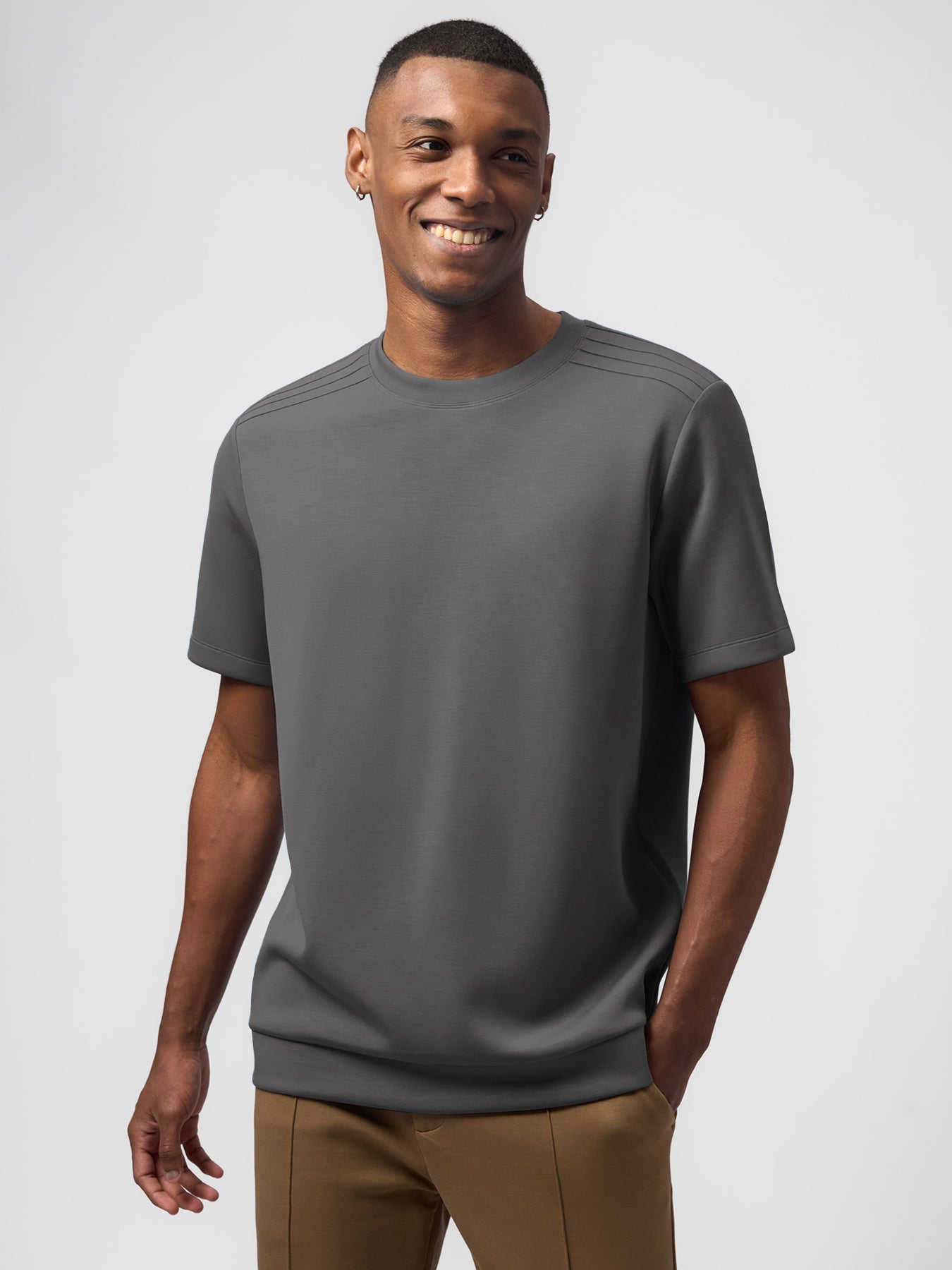Modal Blend Short Sleeve Tee Shoulder Stitch
