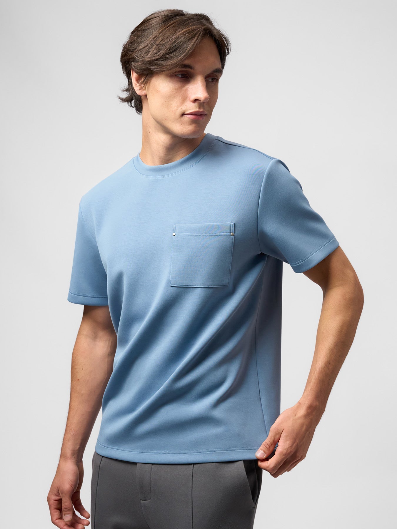 Modal Blend Pocket Tee with Rivet