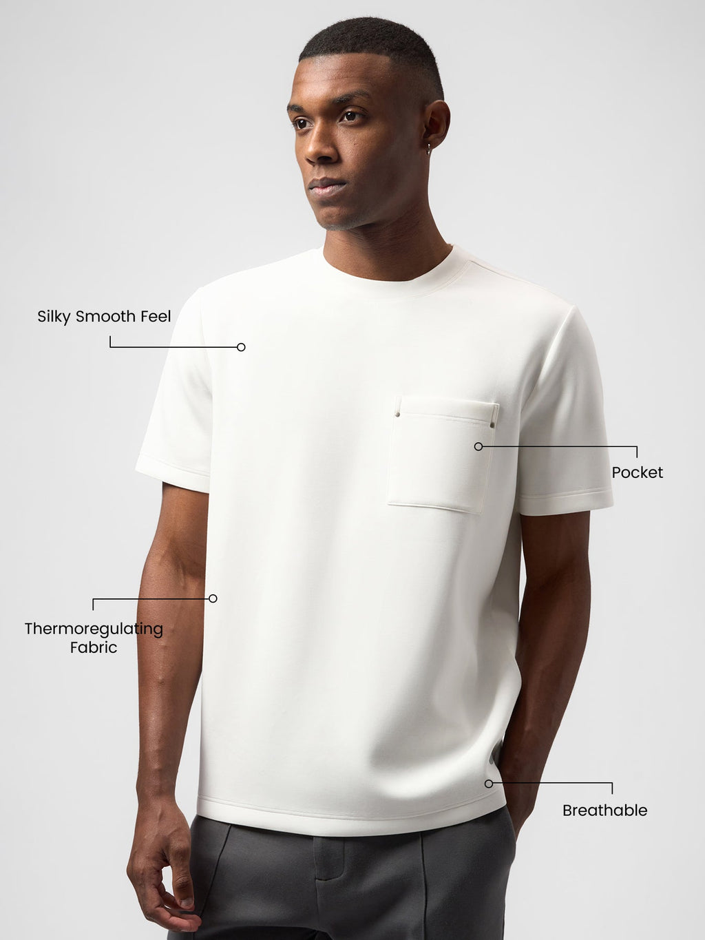 Modal Blend Pocket Tee with Rivet