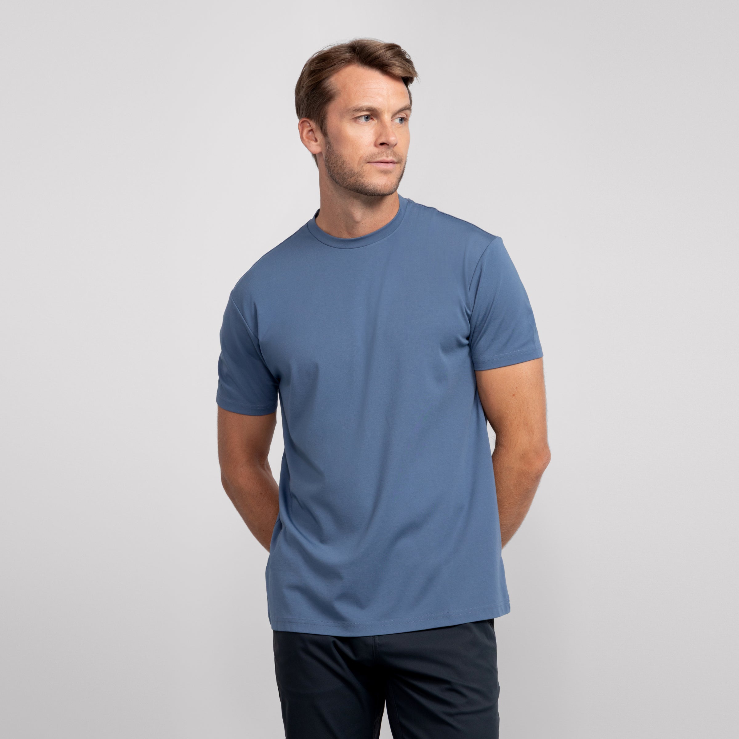 Men's Jetsetter Performance Tee in Bering Sea, front view
